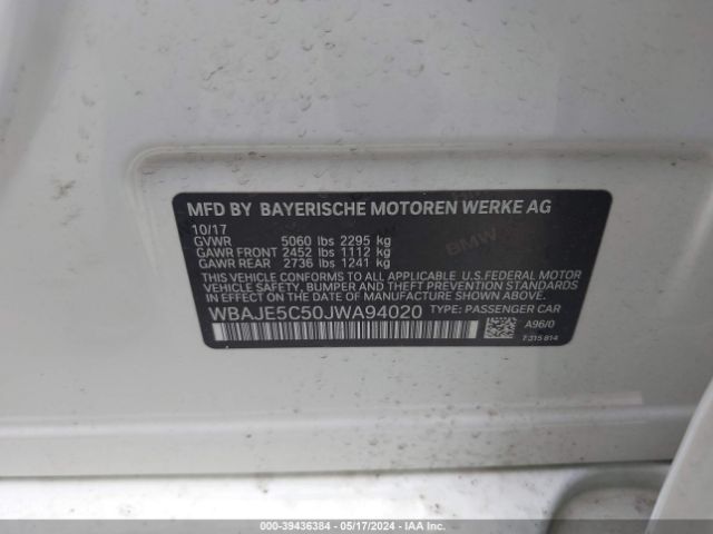 WBAJE5C50JWA94020 BMW 540I