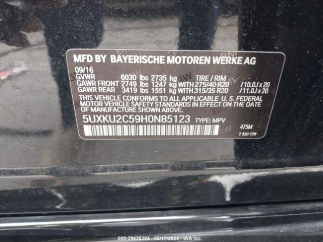 5UXKU2C59H0N85123 BMW X6 Xdrive35i