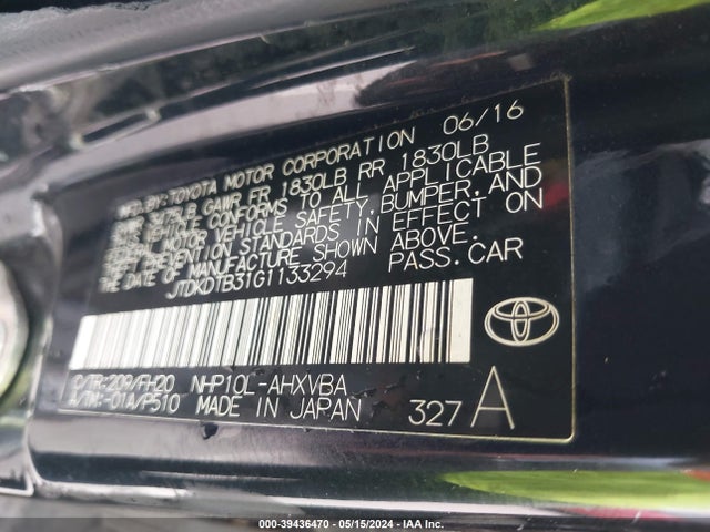 Toyota Prius C One 2016 JTDKDTB31G1133294 Image 9