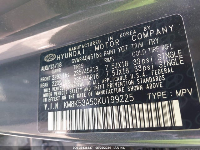 Hyundai Kona Ultimate 2019 KM8K53A50KU199225 Image 9