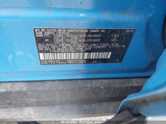 Toyota Rav4 Xle 2019 2T3W1RFVXKC031982 Image 9