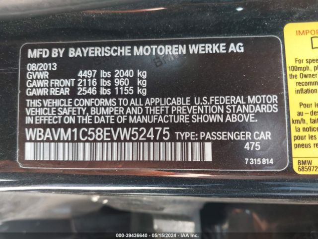 WBAVM1C58EVW52475 BMW X1 Sdrive28i