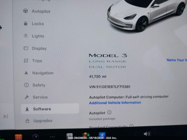 5YJ3E1EB7LF711361 Tesla Model 3 Long Range Dual Motor All-wheel Drive