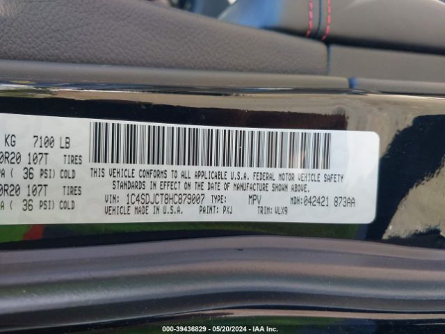 1C4SDJCT8HC879007 Dodge Durango R/t Awd