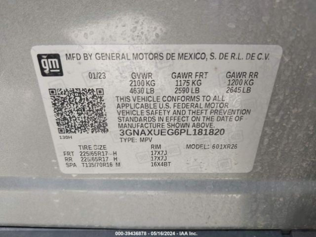 3GNAXUEG6PL181820 Chevrolet Equinox Awd Lt