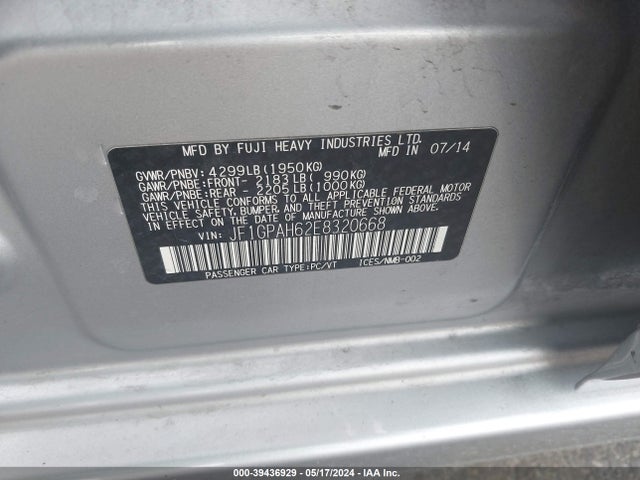JF1GPAH62E8320668 Subaru Impreza 2.0i Limited