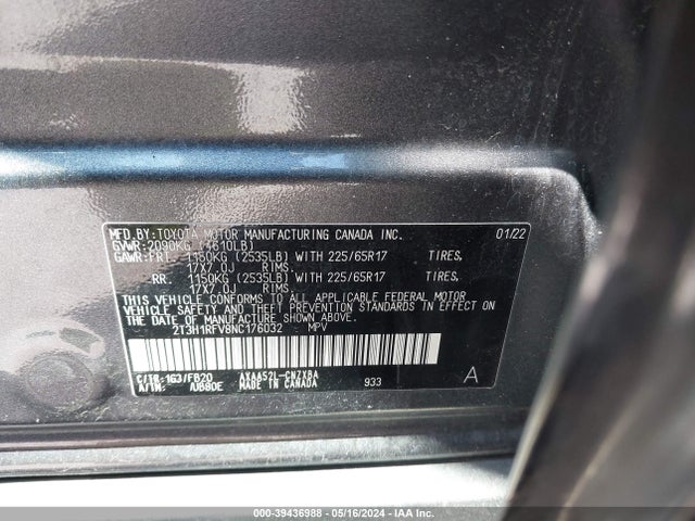 Toyota RAV4 LE 2022 2T3H1RFV8NC176032 Image 9