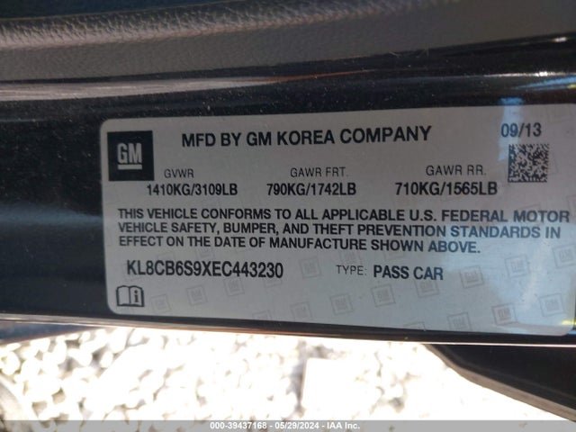 Chevrolet Spark Ls Auto 2014 KL8CB6S9XEC443230 Image 9