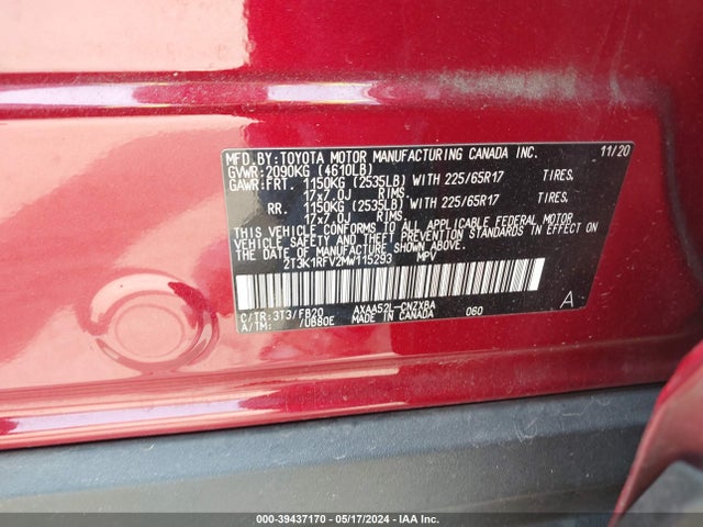 Toyota RAV4 LE 2021 2T3K1RFV2MW115293 Image 9