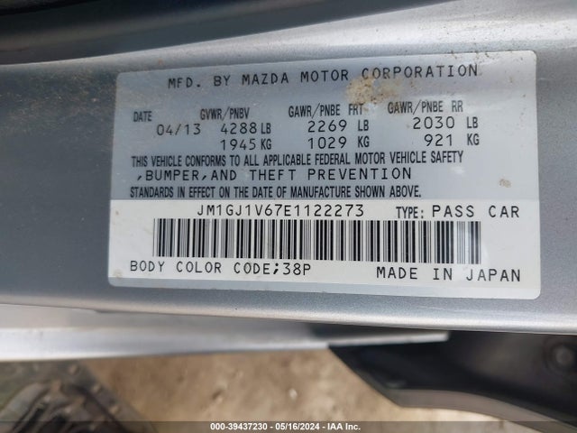 Mazda Mazda6 I Touring 2014 JM1GJ1V67E1122273 Image 9