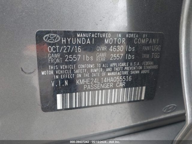 KMHE24L14HA055516 Hyundai Sonata Hybrid Se