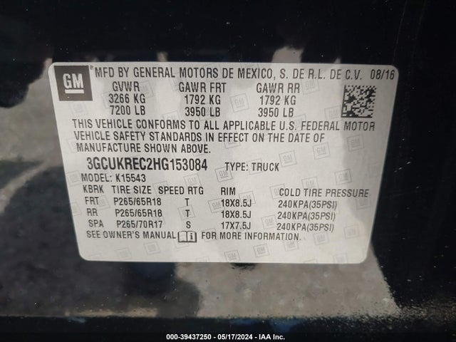 Chevrolet Silverado 1500 2lt 2017 3GCUKREC2HG153084 Image 9