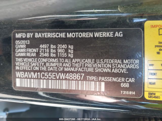 WBAVM1C55EVW48867 BMW X1 Sdrive28i