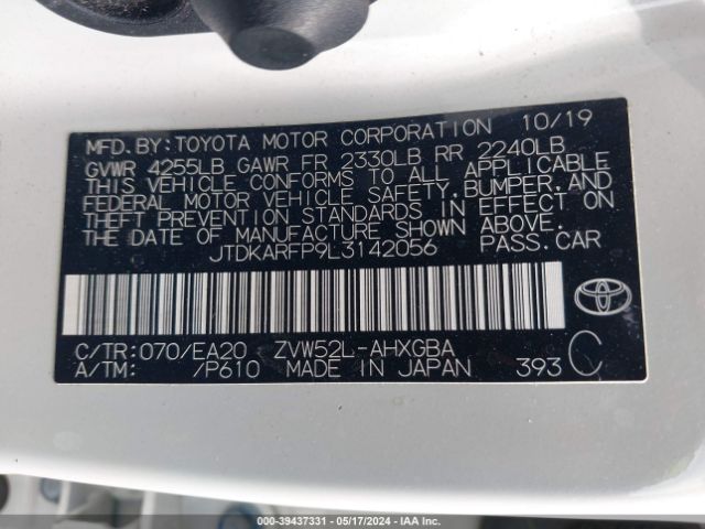 JTDKARFP9L3142056 Toyota Prius Prime Xle