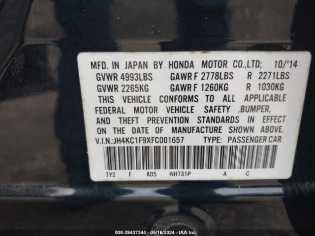 JH4KC1F9XFC001657 Acura RLX