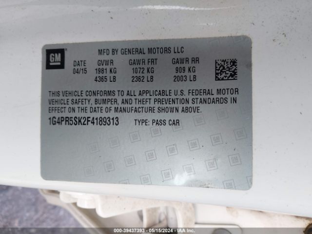 1G4PR5SK2F4189313 Buick Verano Convenience Group
