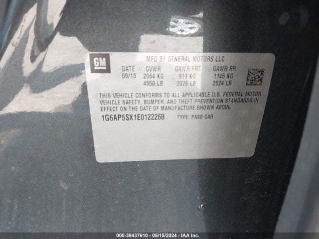 1G6AP5SX1E0122268 Cadillac Cts Standard