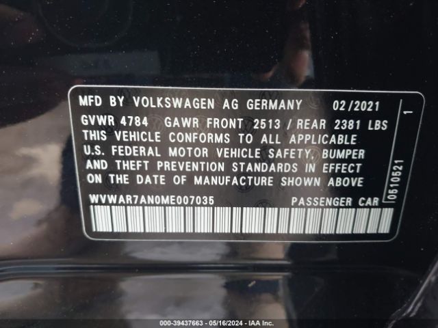 WVWAR7AN0ME007035 Volkswagen Arteon 2.0t Se