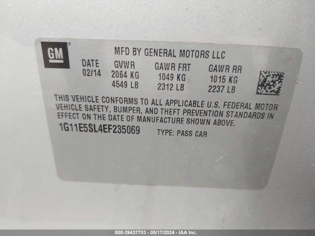 Chevrolet MALIBU 2LT 2014 1G11E5SL4EF235069 Image 9