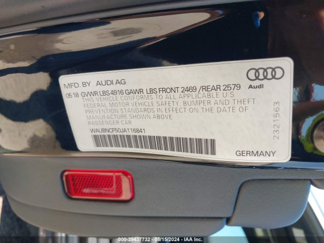 WAUBNCF50JA116841 Audi A5 2.0t Premium
