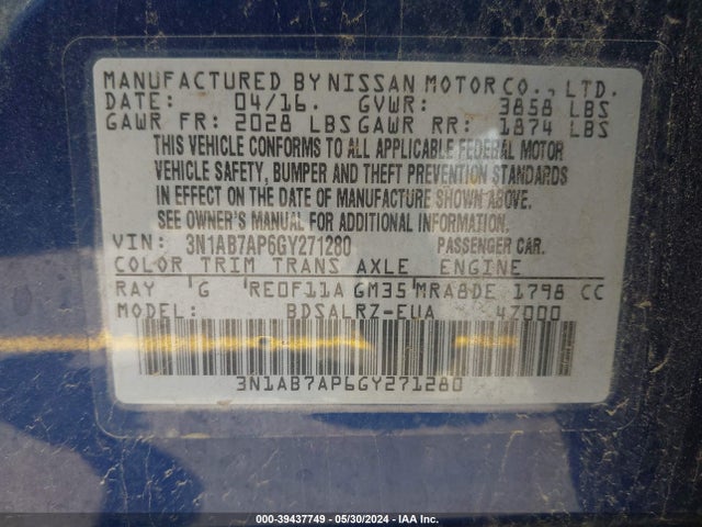 Nissan SENTRA SR 2016 3N1AB7AP6GY271280 Image 7