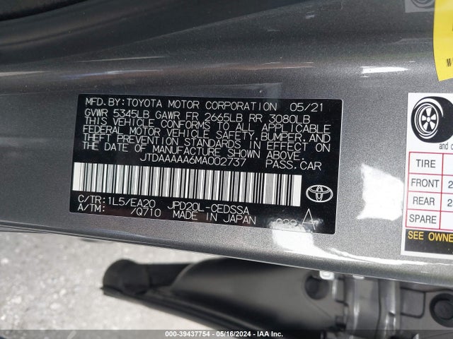 Toyota Mirai Xle 2021 JTDAAAAA6MA002737 Image 9