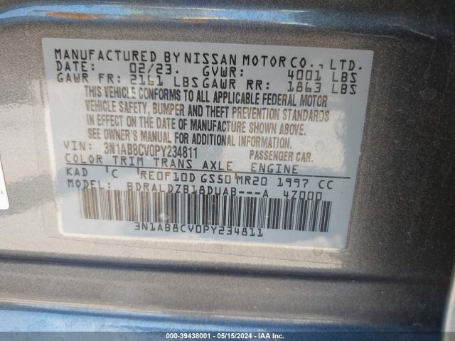 Nissan Sentra Sv Xtronic Cvt 2023 3N1AB8CV0PY234811 Image 9
