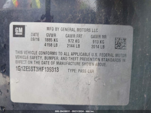 Chevrolet MALIBU 1LT 2017 1G1ZE5ST3HF139313 Image 9