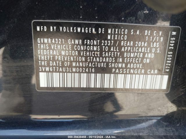 3VW6T7AU3LM002416 Volkswagen Golf Gti 2.0t Autobahn/2.0t S/2.0t Se