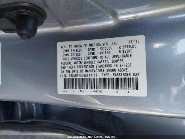 19UUB1F57GA013189 Acura TLX TECH