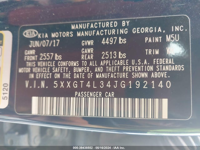 KIA gdi 2018 5XXGT4L34JG192140 Image 25