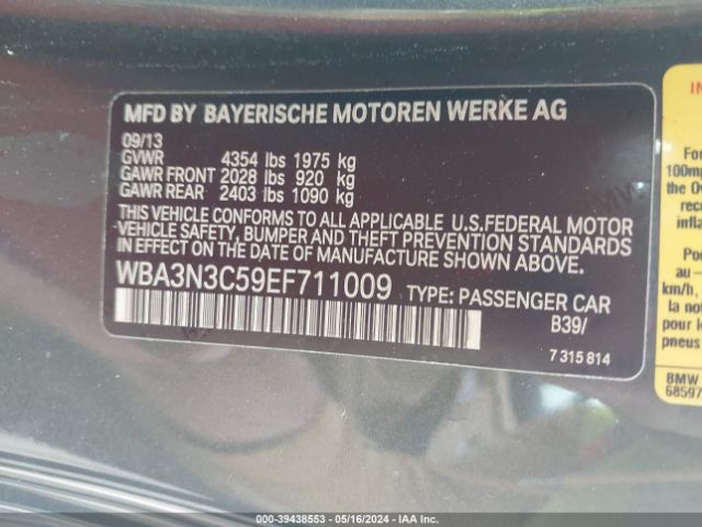 WBA3N3C59EF711009 BMW 428i