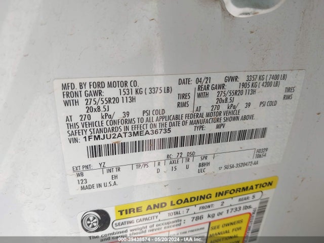 Ford Expedition Limited 2021 1FMJU2AT3MEA36735 Image 9