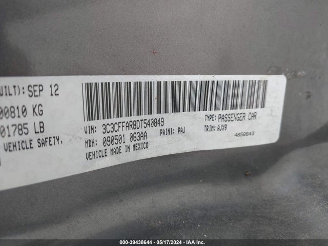 2013 FIAT 500 3C3CFFAR8DT540849 Photo 8