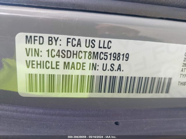 1C4SDHCT8MC519819 Dodge Durango R/t Rwd