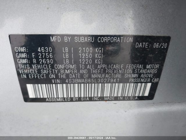 4S3BWAB65L3027941 Subaru Legacy