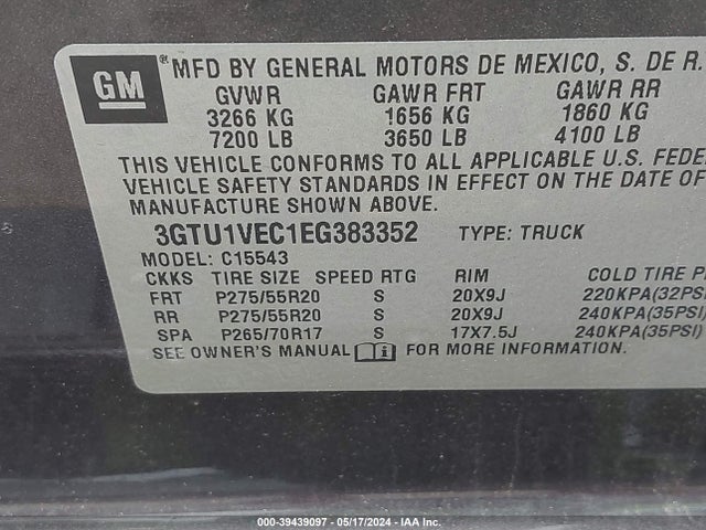 GMC Sierra 1500 Slt 2014 3GTU1VEC1EG383352 Image 9