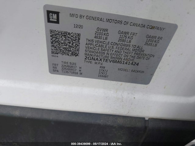 Chevrolet Equinox Awd 2fl 2021 2GNAXTEV6M6141424 Image 9