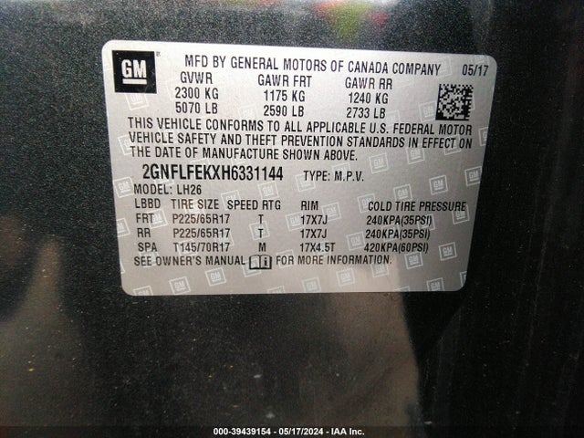 Chevrolet EQUINOX LT 2017 2GNFLFEKXH6331144 Image 9
