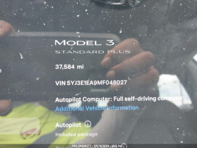 5YJ3E1EA9MF048027 Tesla Model 3 Standard Range Plus Rear-wheel Drive