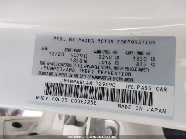 JM1BPABL4M1329690 Mazda Mazda3 Select