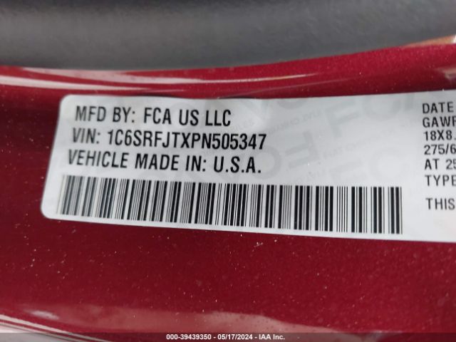 1C6SRFJTXPN505347 RAM 1500 Laramie  4x4 5'7 Box
