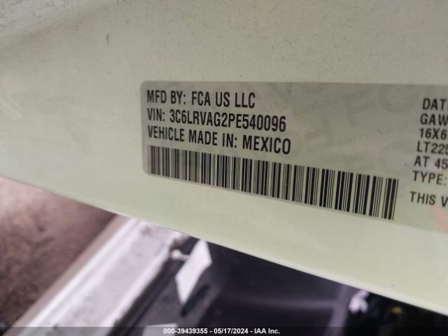 3C6LRVAG2PE540096 RAM Promaster 1500 Low Roof 136 Wb