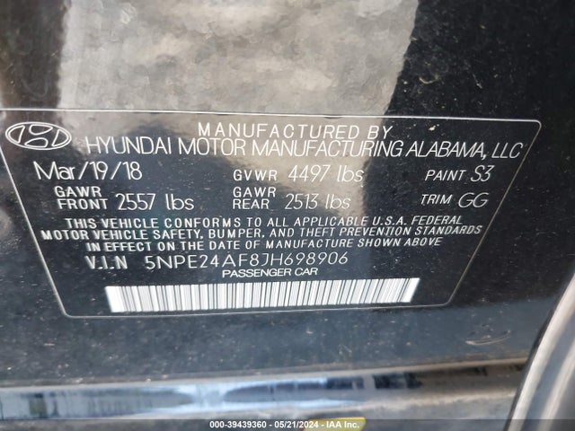 Hyundai SONATA SE 2018 5NPE24AF8JH698906 Image 9