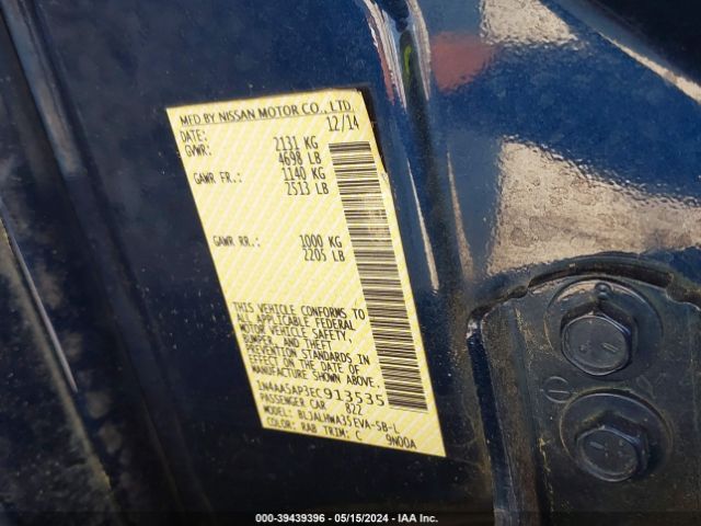 1N4AA5AP3EC913535 Nissan Maxima 3.5 Sv