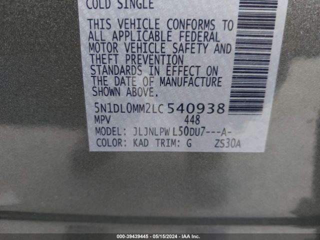 5N1DL0MM2LC540938 Infiniti Qx60 Pure Awd