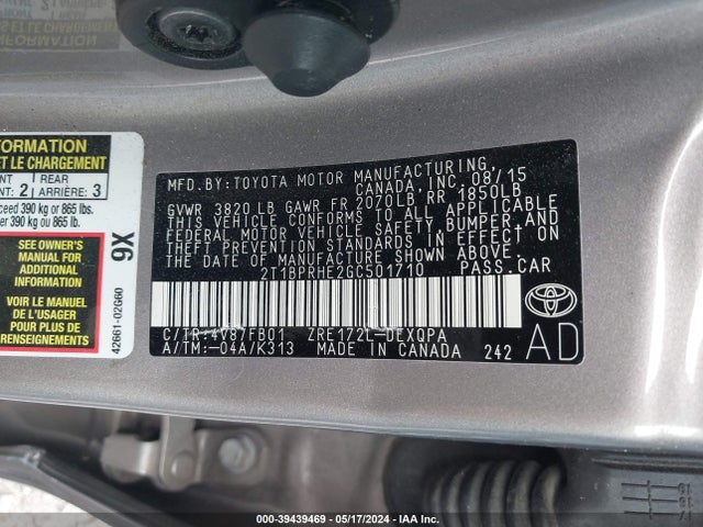 Toyota Corolla Le Eco 2016 2T1BPRHE2GC501710 Image 9