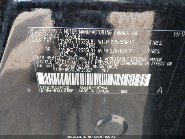 Toyota Rav4 Xle 2018 2T3RFREVXJW725097 Image 9