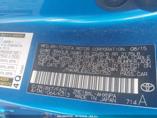 JTNKARJE6GJ507750 Scion IM