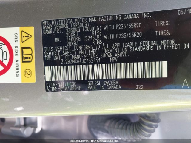 2T2BZMCA4JC152411 Lexus Rx 350 F Sport